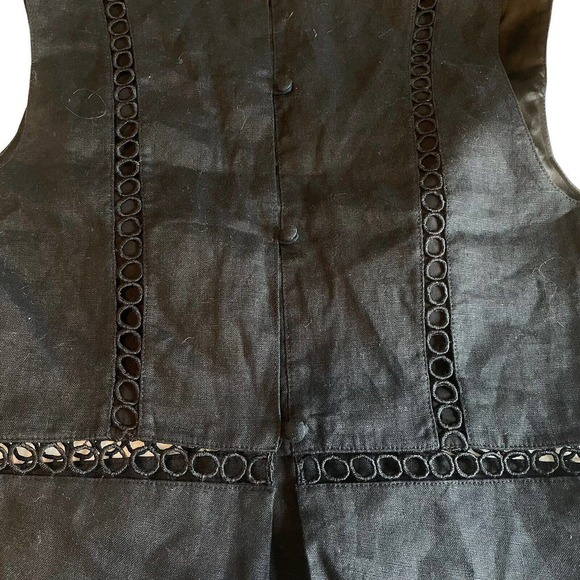 Karina Grimaldi Women's Top Black Sleeveless Size Medium 100% Linen NEW - Picture 7 of 8
